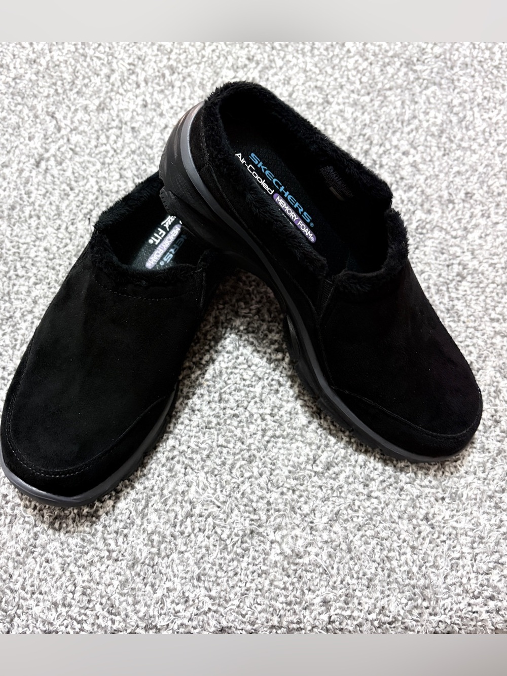 Skechers Relaxed Fit Easy Going Latte Women's 8.5 Black Suede Clog Shoes 49532